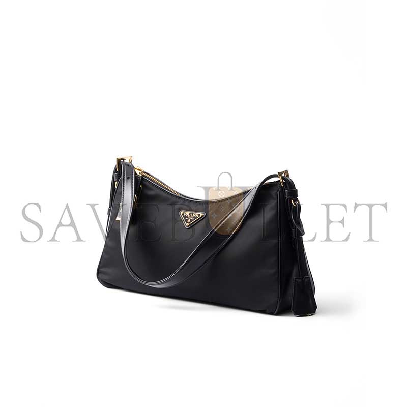 PRADA AIMÉE LARGE RE-NYLON AND LEATHER SHOULDER BAG WITH PADLOCK 1BC232 (34*19.5*10cm) PRADA AIMÉE LARGE RE-NYLON AND LEATHER SHOULDER BAG WITH PADLOCK 1BC232 (34*19.5*10cm)